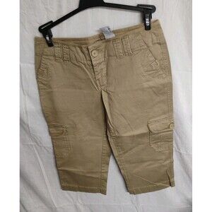 No Boundaries nobo Size 7 Capri Pants Khaki Cargo  Juniors